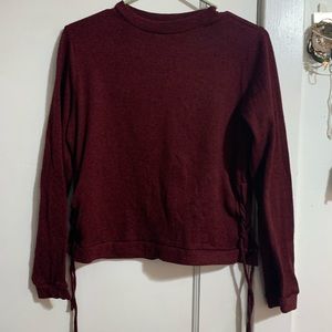 Mock neck maroon sweater
